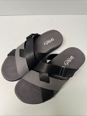 G-defy Women’s Black & Gray Lynor Orthotic Sandals Size 7